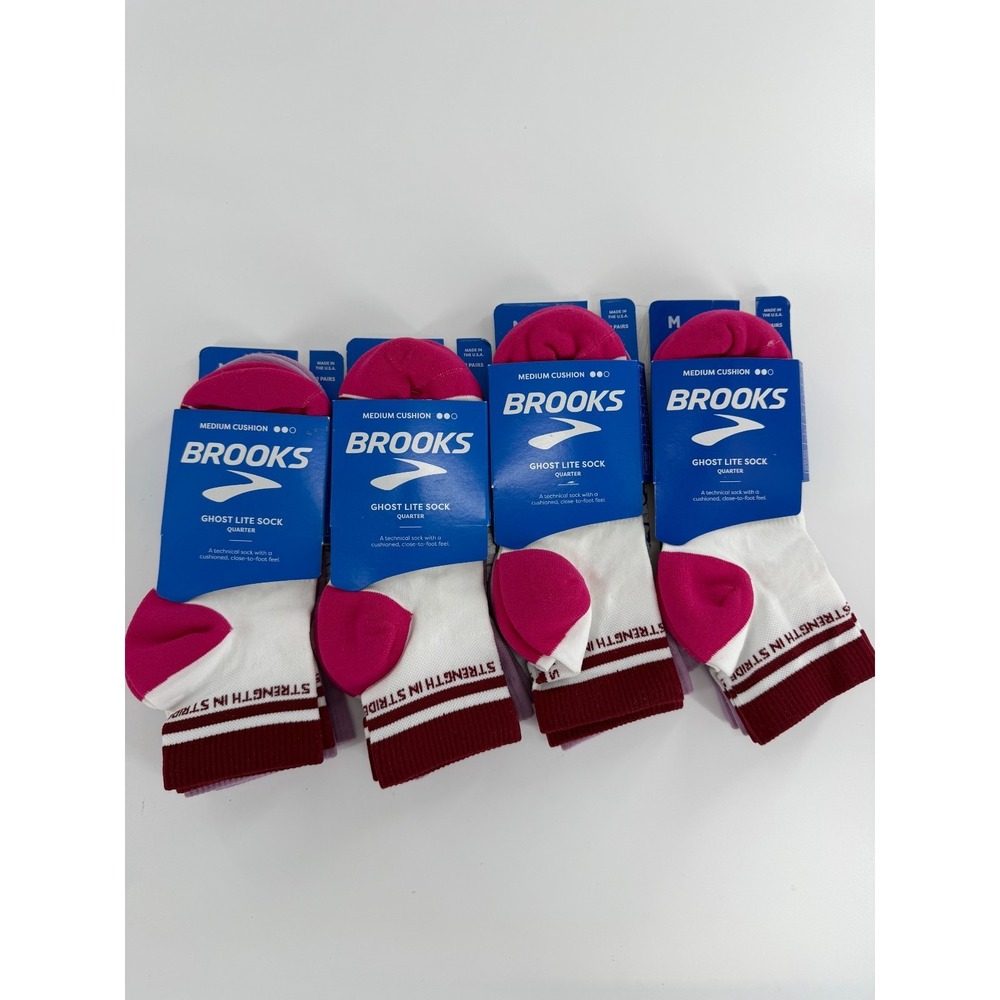 8 Pairs Brooks Medium Cushion Ghost Lite Quarter Ankle Running Socks Size Medium